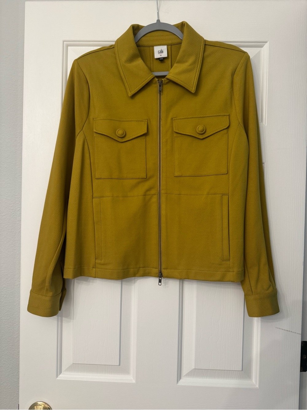 Cabi Moss Gold Touring Jacket Zip Up Utility Shacket XL NWOT